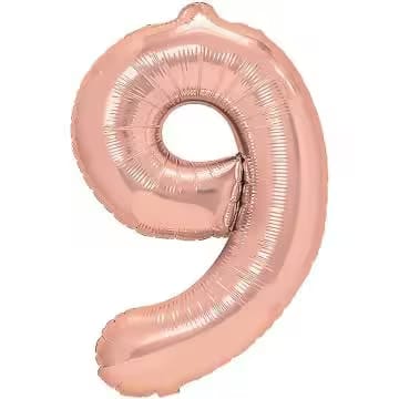 Balon folie cifra 9 -Rose