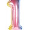 🎈 Balon folie cifră 1– Pastel Rainbow