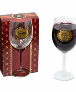 Pahar vin personalizat pentru sotie