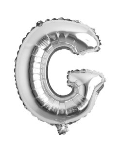 Balon folie litera G – Argintiu (35–40 cm)