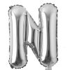 Balon folie litera N – Argintiu (35–40 cm)