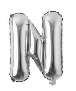 Balon folie litera N – Argintiu (35–40 cm)