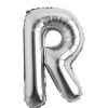 Balon folie litera R – Argintiu (35–40 cm)