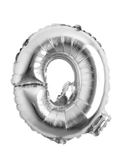 Balon folie litera Q – Argintiu (35–40 cm)