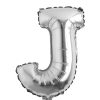 Balon folie litera J – Argintiu (35–40 cm)