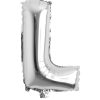 Balon folie litera L – Argintiu (35–40 cm)