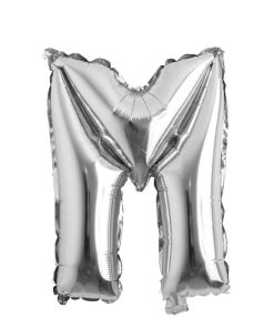 Balon folie litera M – Argintiu (35–40 cm)