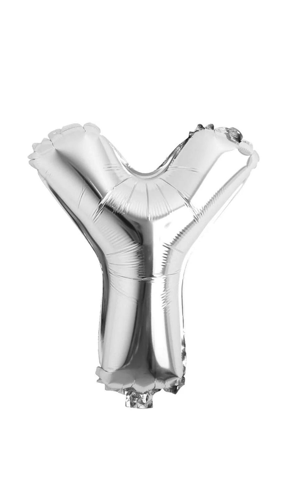 Balon folie litera Y – Argintiu (35–40 cm)