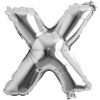 Balon folie litera X – Argintiu (35–40 cm)