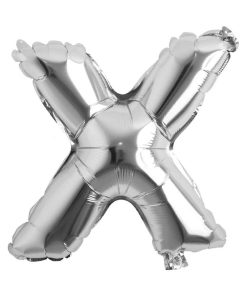 Balon folie litera X – Argintiu (35–40 cm)