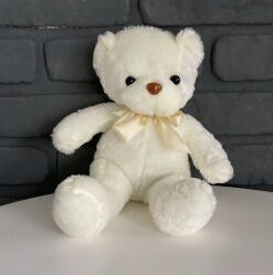 Ursuleț de pluș Alb cu fundiță
