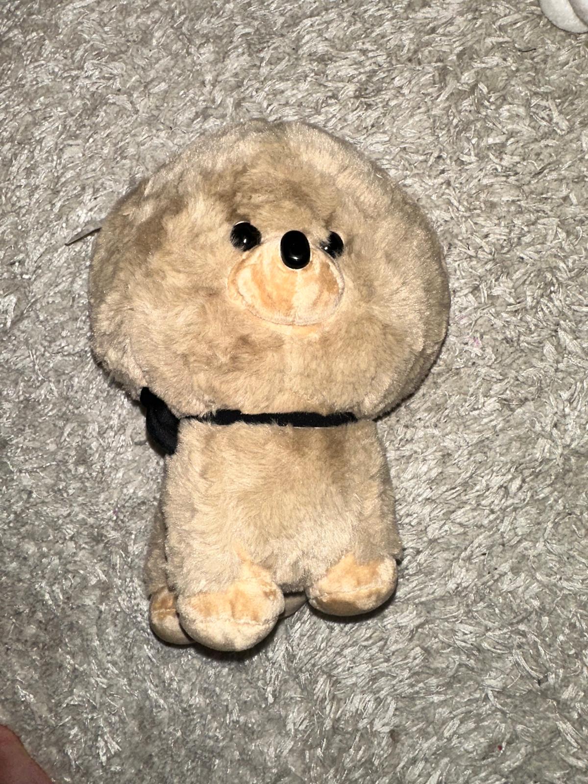 Cățeluș de pluș Pomeranian - Culoare Bej - imagine 2