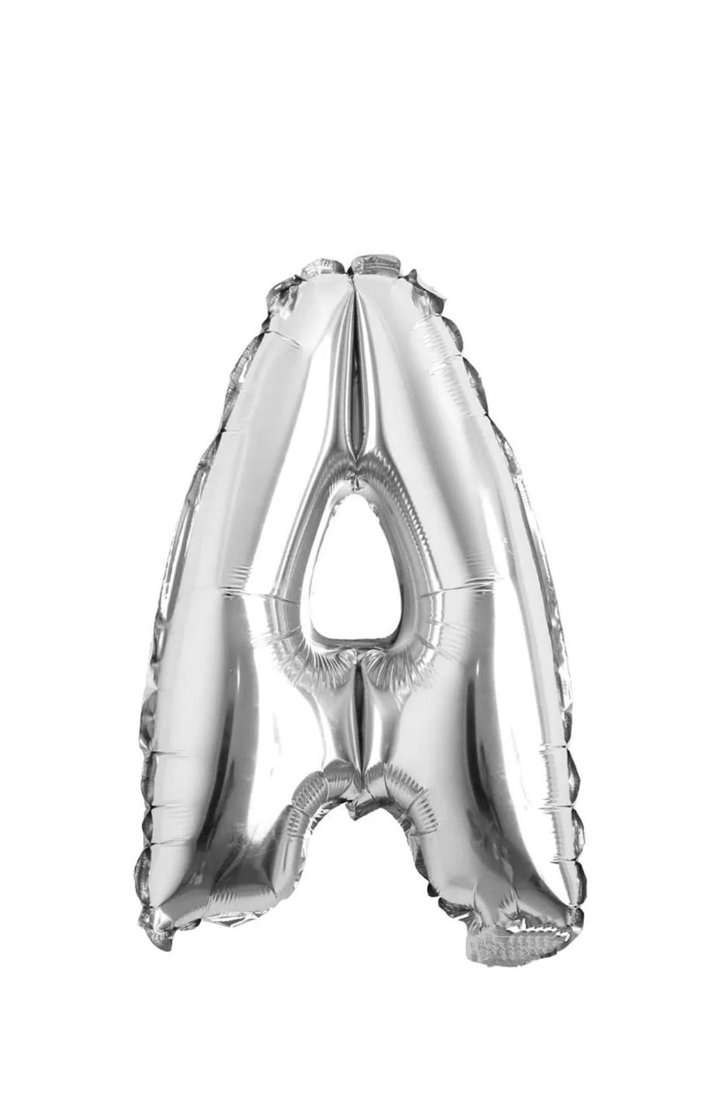 Balon folie litera A– Argintiu (35–40 cm)