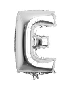 Balon folie litera E – Argintiu (35–40 cm)