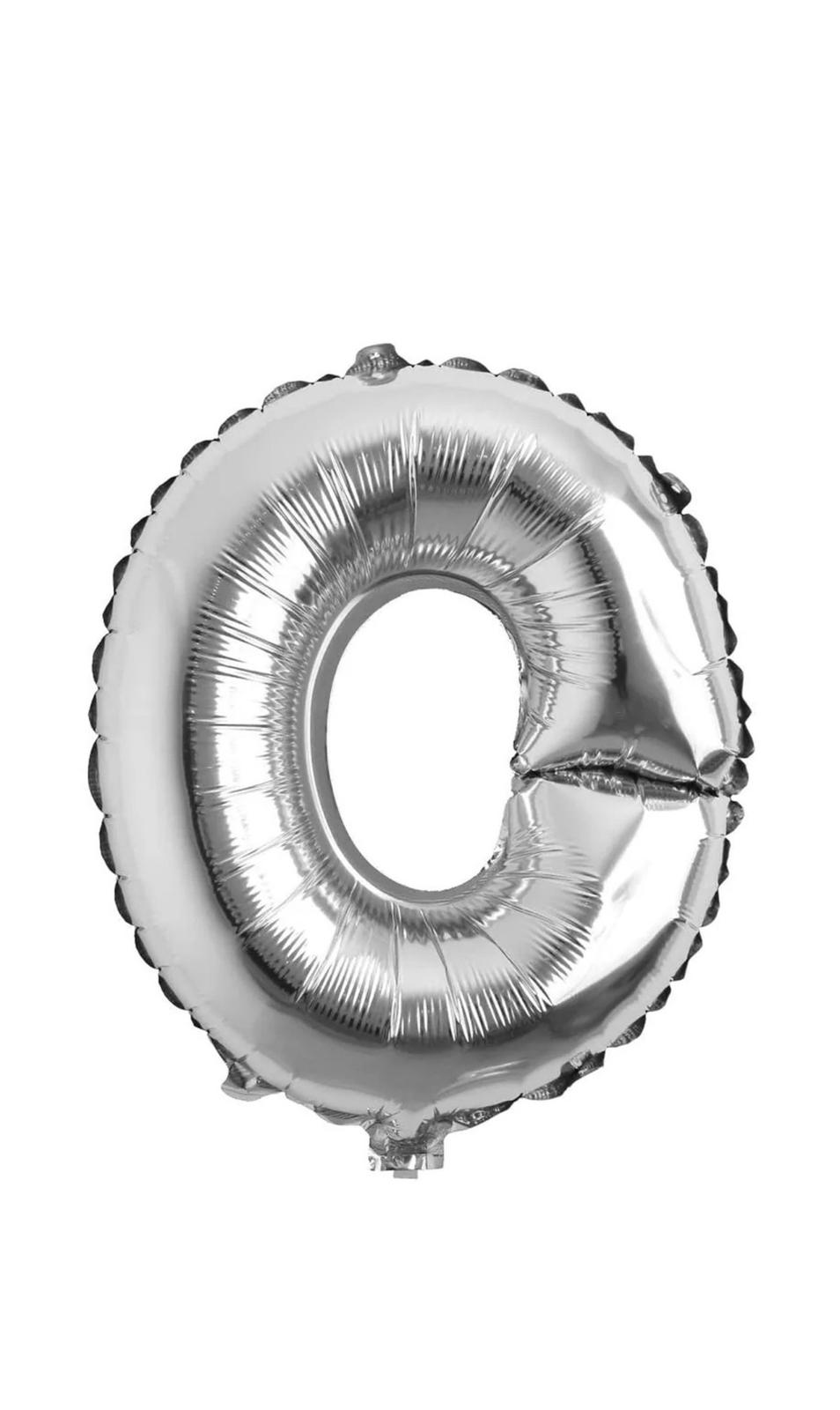 Balon folie litera O – Argintiu (35–40 cm)