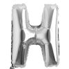 Balon folie litera H – Argintiu (35–40 cm)