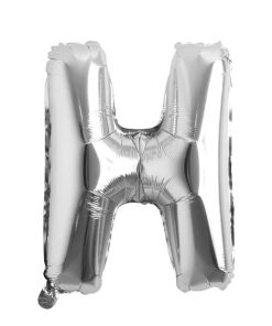 Balon folie litera H – Argintiu (35–40 cm)