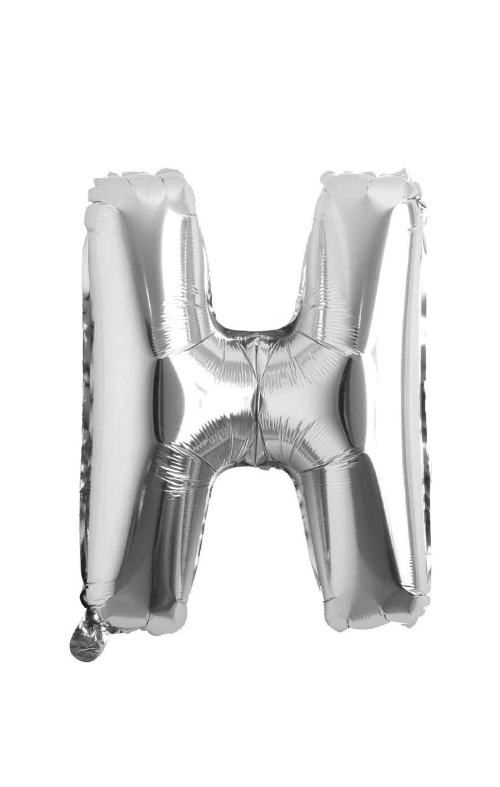 Balon folie litera H – Argintiu (35–40 cm)
