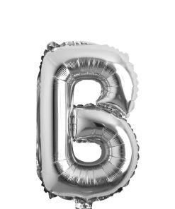 Balon folie litera B– Argintiu (35–40 cm)