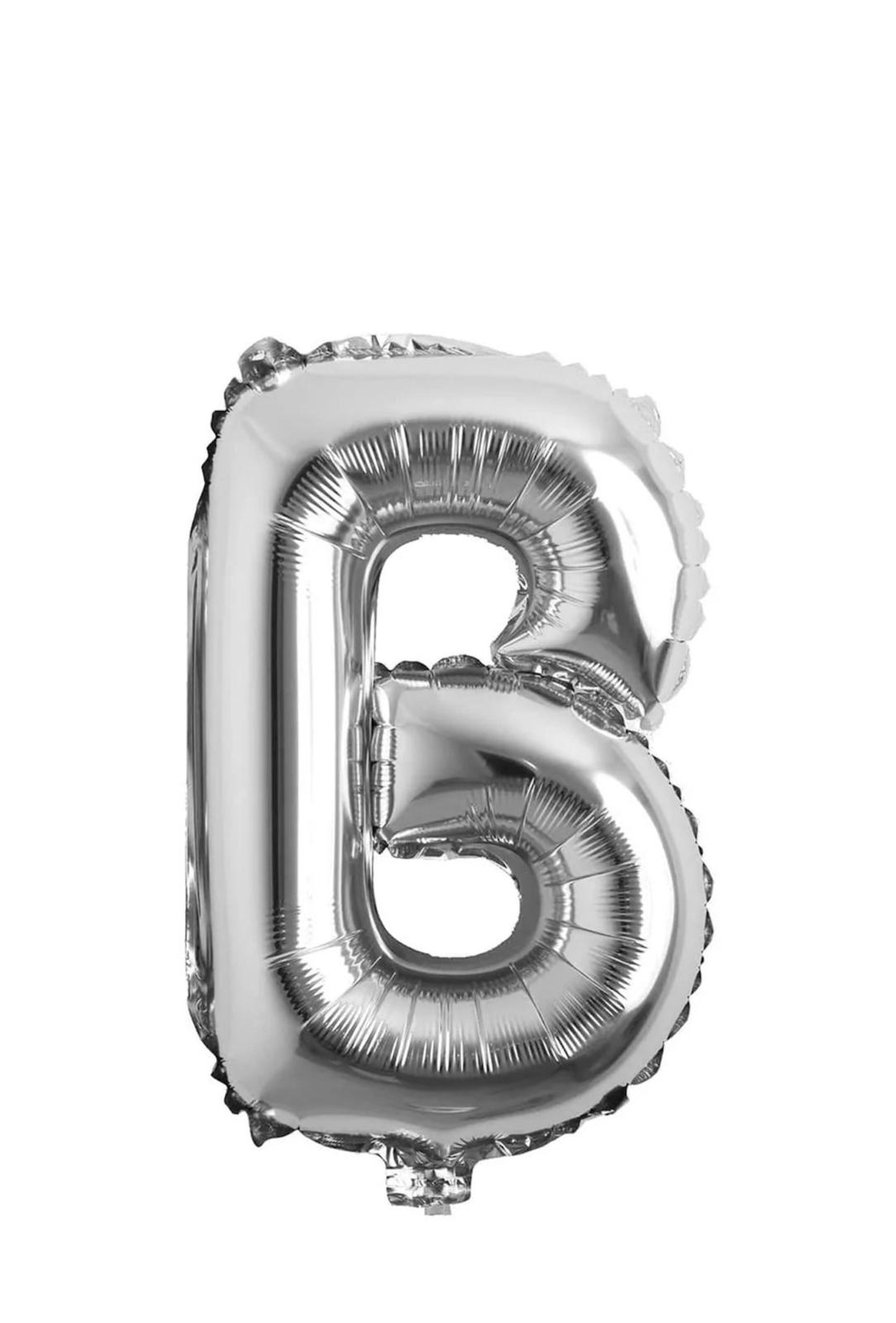 Balon folie litera B– Argintiu (35–40 cm)
