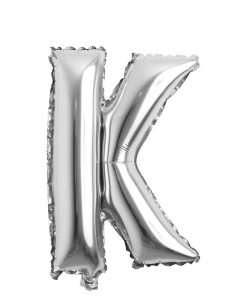 Balon folie litera K – Argintiu (35–40 cm)