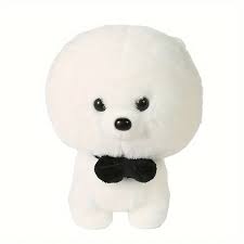 Cățeluș de pluș Pomeranian cu papion