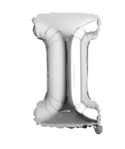 Balon folie litera I – Argintiu (35–40 cm)