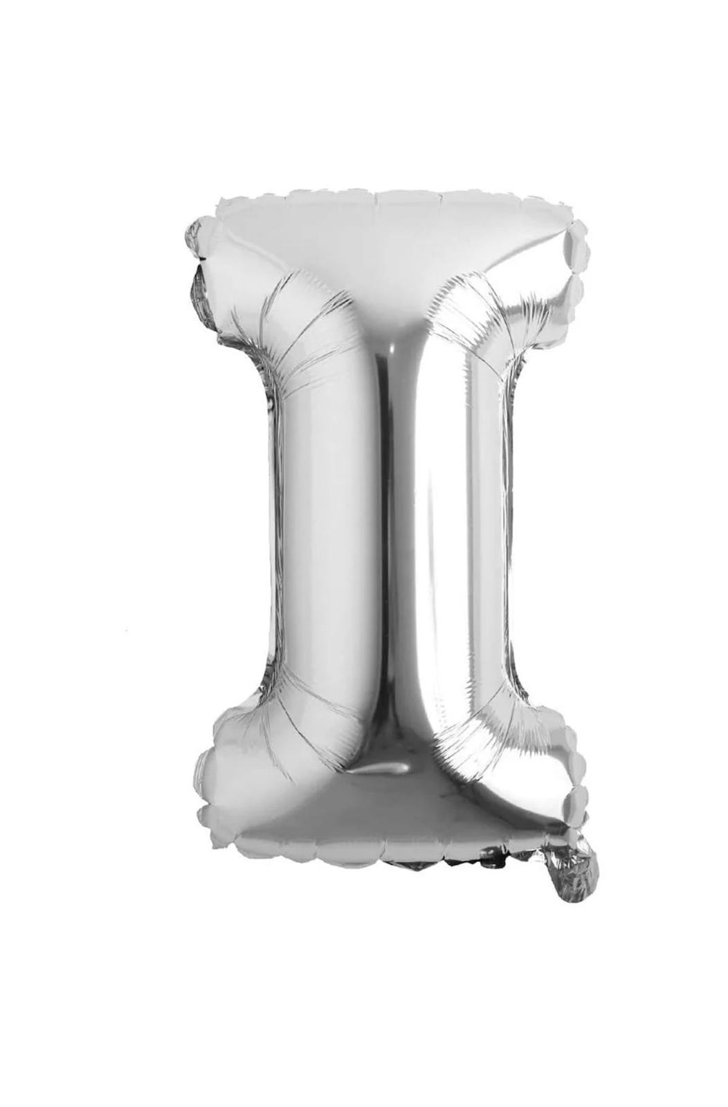 Balon folie litera I – Argintiu (35–40 cm)