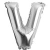 Balon folie litera V – Argintiu (35–40 cm)