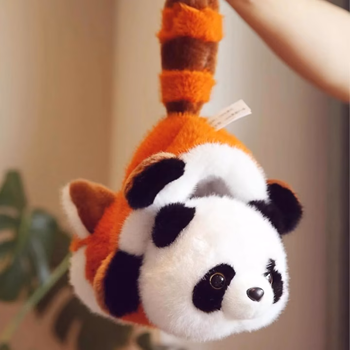 Pluș reversibil - Panda& Panda Roșu - imagine 2