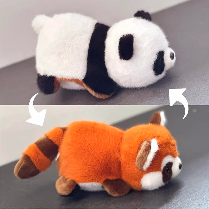 Pluș reversibil - Panda& Panda Roșu