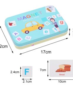Set Educativ Magnetic în Cutie Metalică (Alfabet & Cuvinte) - Jucărie Portabilă pentru Învățare