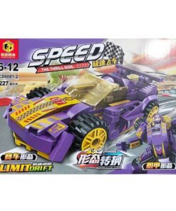 Set de Construcție 2-în-1: Mașină de Curse Transformer Mov (227 piese, CD8081-2)