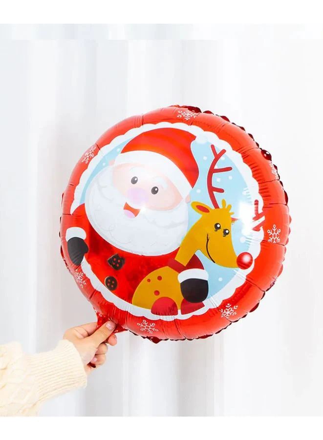 Balon Folie Rotund Moș Crăciun și Renul Său