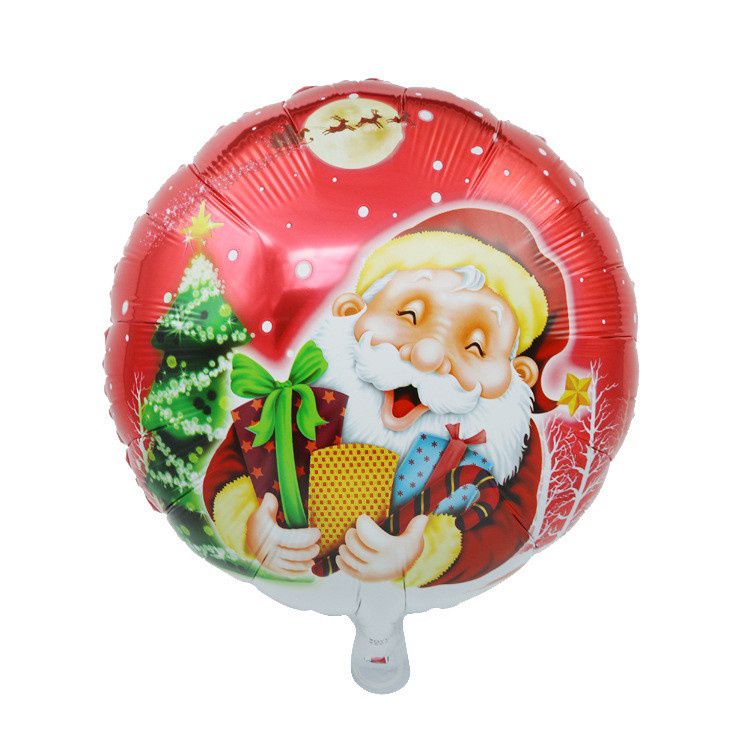 Balon Folie Rotund – Moș Crăciun Vesel (45 cm) - imagine 2