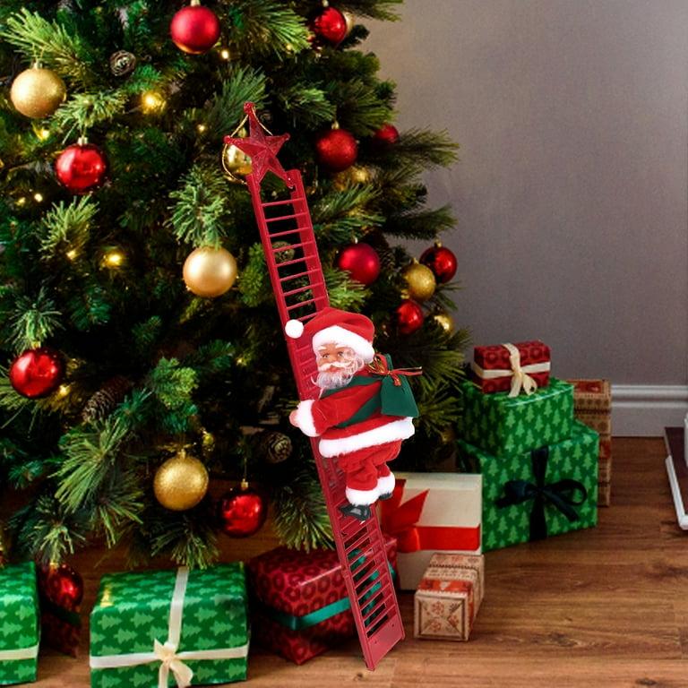 Moș Crăciun Electric care se cațără pe scară – 25,6 inci (65 cm)