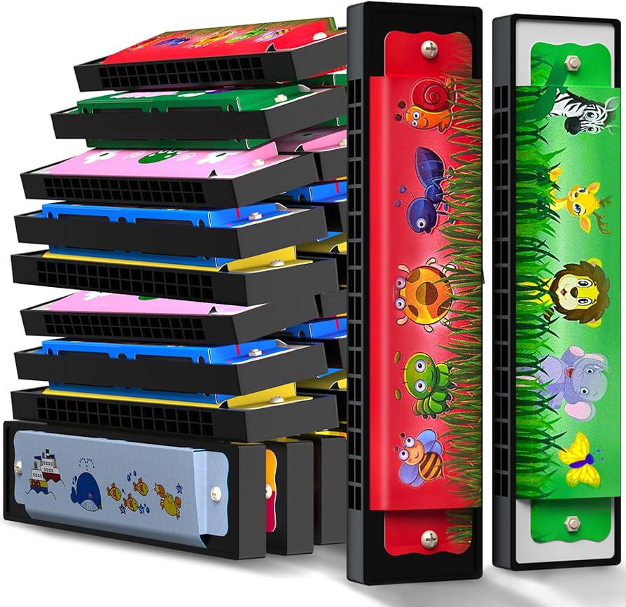 Muzicuță colorată cu 2 rânduri și 16 găuri