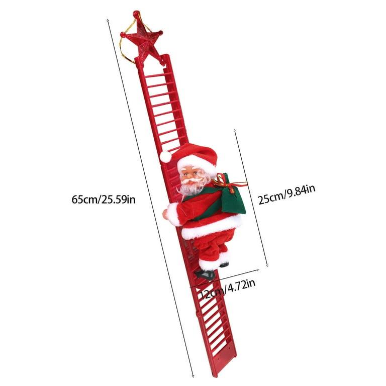 Moș Crăciun Electric care se cațără pe scară – 25,6 inci (65 cm) - imagine 3
