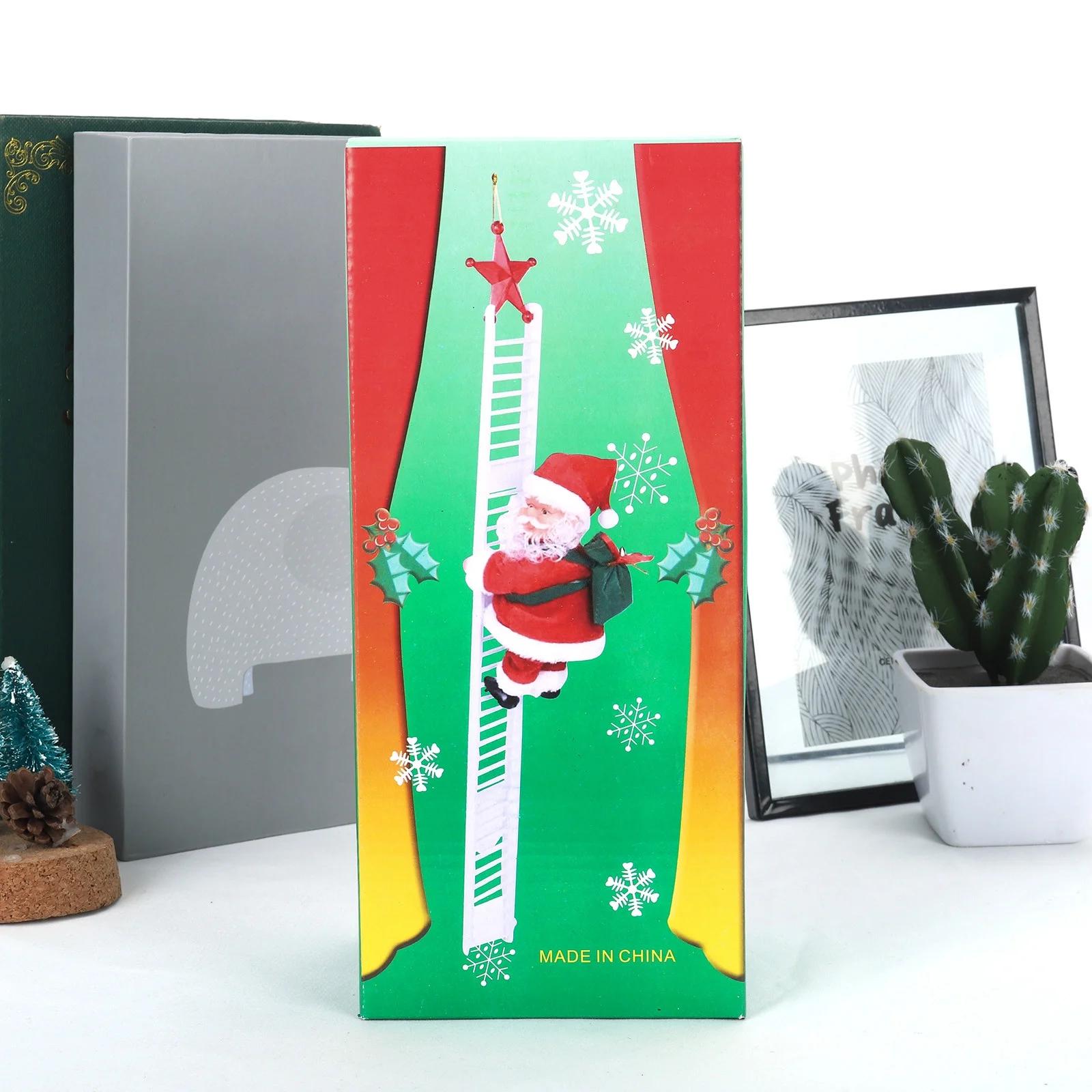 Moș Crăciun Electric care se cațără pe scară – 25,6 inci (65 cm) - imagine 2