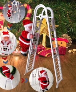 Moș Crăciun Electric Automat pe Scară – Jucărie Creativă de Crăciun pentru Copii, Ornament și Cadou de Sărbători