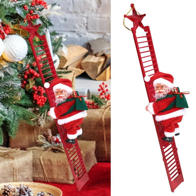 Moș Crăciun Electric care se cațără pe scară – 45 cm - imagine 2