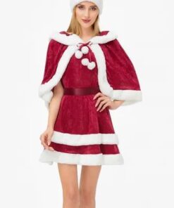 Set Festiv Crăciun – Cardigan/Capă și Căciulă Moș Crăciun (Fără Rochie)