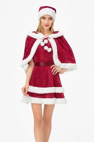 Set Festiv Crăciun – Cardigan/Capă și Căciulă Moș Crăciun (Fără Rochie)