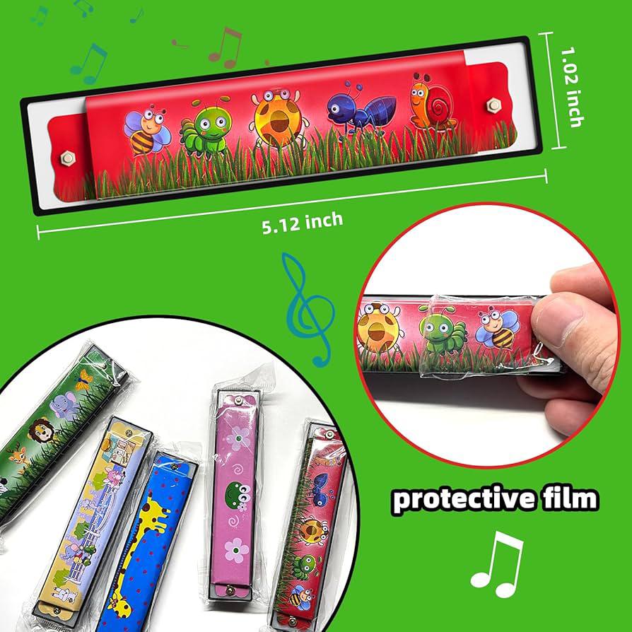 Muzicuță colorată cu 2 rânduri și 16 găuri - imagine 3